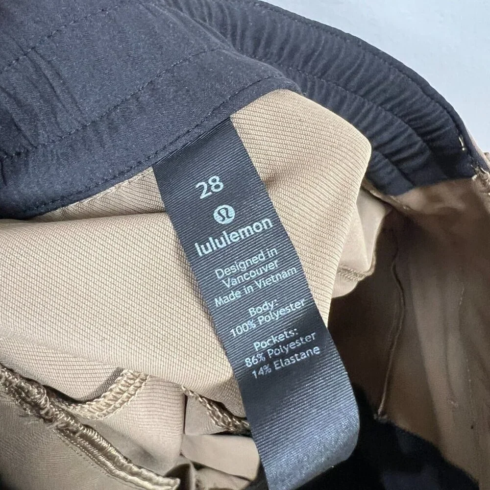 Lululemon Mile View Pant Mens Size 28 Frontier Brown Travel Work Water Repellent